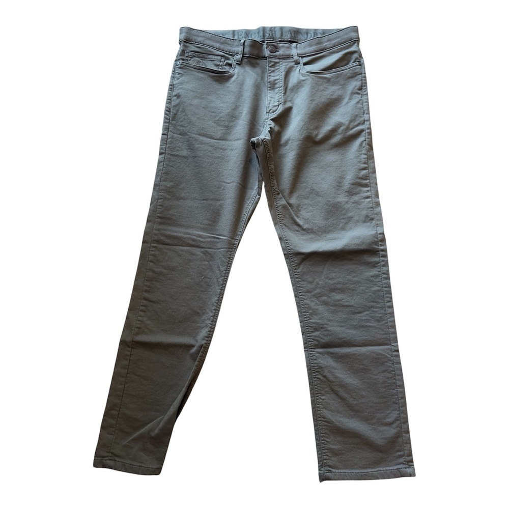 English Laundry Mens 32x29 Olive Grey 5-Pocket Straight Leg Stretch Pants
